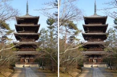 仁和寺 五重塔 (京都) 平行法 3D立体写真