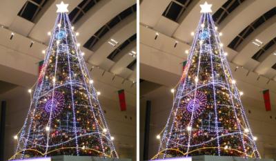 クイーンズスクエア横浜 シンギングツリー 平行法3D立体写真