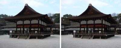 賀茂御祖神社(下鴨神社) 舞殿 平行法立体視３D写真
