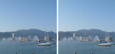 琵琶湖の大噴水 平行法3Dステレオ立体写真
