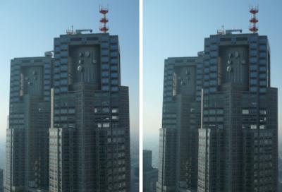 東京都庁の天辺 平行法3Dステレオ立体写真
