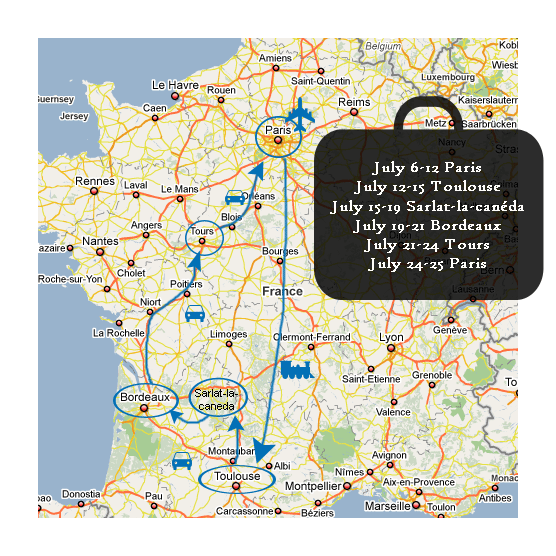 フランス旅行ルート
