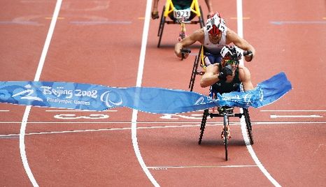 北京パラリンピック　T54男子マラソン　笠原選手　銀メダル2