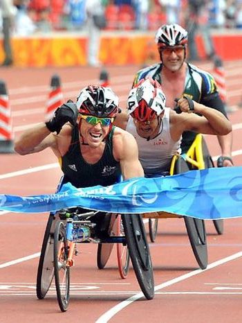 北京パラリンピック　T54男子マラソン　笠原選手　銀メダル3