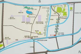 丸岡城跡と天澤寺の見取図