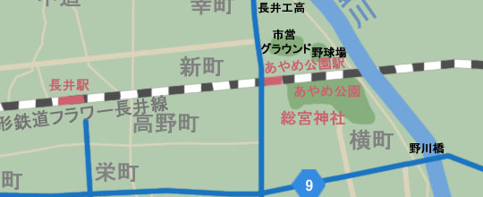 山形県長井市の地図マップ